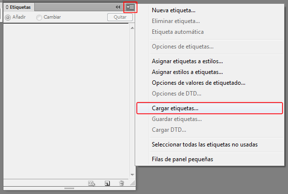 Cargar Etiquetas